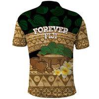 Bula Fiji Kava Bowl Polo Shirt Fijian Tapa Cloth Vintage Vibe
