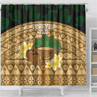 Bula Fiji Kava Bowl Shower Curtain Fijian Tapa Cloth Vintage Vibe
