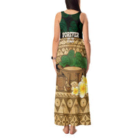 Bula Fiji Kava Bowl Tank Maxi Dress Fijian Tapa Cloth Vintage Vibe