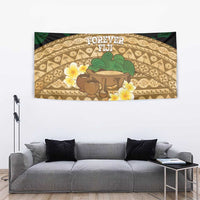 Bula Fiji Kava Bowl Tapestry Fijian Tapa Cloth Vintage Vibe