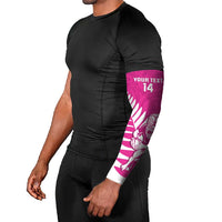 New Zealand Silver Fern Rugby Custom Arm Sleeves Go All Black Maori Pink Version - Polynesian Pride