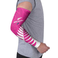 New Zealand Silver Fern Rugby Custom Arm Sleeves Go All Black Maori Pink Version - Polynesian Pride