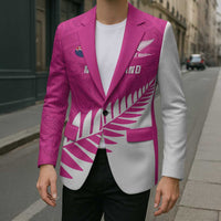 New Zealand Silver Fern Rugby Custom Blazer Go All Black Maori Pink Version - Polynesian Pride