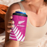 New Zealand Silver Fern Rugby Custom 4 in 1 Can Cooler Tumbler Go All Black Maori Pink Version