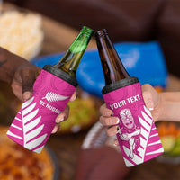 New Zealand Silver Fern Rugby Custom 4 in 1 Can Cooler Tumbler Go All Black Maori Pink Version