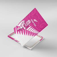 New Zealand Silver Fern Rugby Custom Canvas Wall Art Go All Black Maori Pink Version