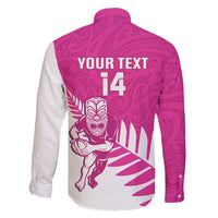 New Zealand Silver Fern Rugby Custom Family Matching Tank Maxi Dress and Hawaiian Shirt Go All Black Maori Pink Version