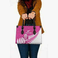 New Zealand Silver Fern Rugby Custom Leather Bag Go All Black Maori Pink Version LT14 - Polynesian Pride