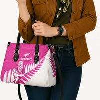 New Zealand Silver Fern Rugby Custom Leather Bag Go All Black Maori Pink Version LT14 - Polynesian Pride