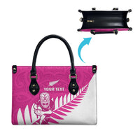 New Zealand Silver Fern Rugby Custom Leather Bag Go All Black Maori Pink Version LT14 - Polynesian Pride
