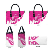 New Zealand Silver Fern Rugby Custom Leather Bag Go All Black Maori Pink Version LT14 - Polynesian Pride