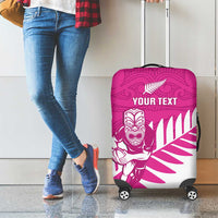 New Zealand Silver Fern Rugby Custom Luggage Cover Go All Black Maori Pink Version