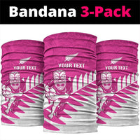 New Zealand Silver Fern Rugby Custom Neck Gaiter Go All Black Maori Pink Version - Polynesian Pride