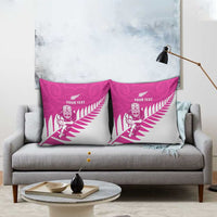 New Zealand Silver Fern Rugby Custom Pillow Cover Go All Black Maori Pink Version - Polynesian Pride