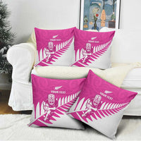 New Zealand Silver Fern Rugby Custom Pillow Cover Go All Black Maori Pink Version - Polynesian Pride