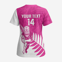 New Zealand Silver Fern Rugby Custom Scrub Top Go All Black Maori Pink Version LT14 - Polynesian Pride