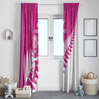 New Zealand Silver Fern Rugby Custom Window Curtain Go All Black Maori Pink Version
