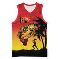 Custom Papua New Guinea Cricket Basketball Jersey PNG Barramundis LT14 Unisex Red - Polynesian Pride