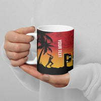 Custom Papua New Guinea Cricket Ceramic Mug PNG Barramundis - Polynesian Pride