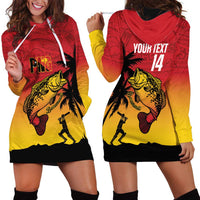 Custom Papua New Guinea Cricket Hoodie Dress PNG Barramundis - Polynesian Pride