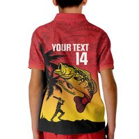 Custom Papua New Guinea Cricket Kid Polo Shirt PNG Barramundis - Polynesian Pride