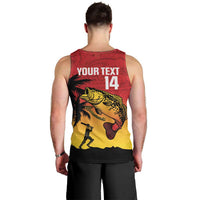 Custom Papua New Guinea Cricket Men Tank Top PNG Barramundis - Polynesian Pride