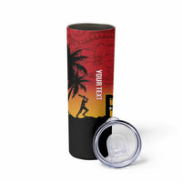 Custom Papua New Guinea Cricket Skinny Tumbler PNG Barramundis - Polynesian Pride