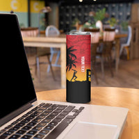 Custom Papua New Guinea Cricket Skinny Tumbler PNG Barramundis - Polynesian Pride