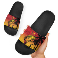 Custom Papua New Guinea Cricket Slide Sandals PNG Barramundis LT14 - Polynesian Pride