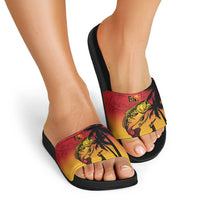 Custom Papua New Guinea Cricket Slide Sandals PNG Barramundis LT14 - Polynesian Pride