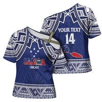 Custom Samoa Cricket Cross Shoulder Shirt Go Champions Samoan - Polynesian Pride