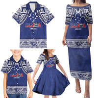 Custom Samoa Cricket Family Matching Puletasi and Hawaiian Shirt Go Champions Samoan LT14 - Polynesian Pride