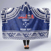 Custom Samoa Cricket Hooded Blanket Go Champions Samoan LT14 One Size Blue - Polynesian Pride