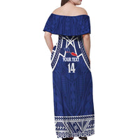 Custom Samoa Cricket Off Shoulder Maxi Dress Go Champions Samoan - Polynesian Pride