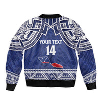 Custom Samoa Cricket Sleeve Zip Bomber Jacket Go Champions Samoan LT14 - Polynesian Pride