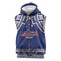 Custom Samoa Cricket Sleeveless Zip Hoodie Go Champions Samoan - Polynesian Pride