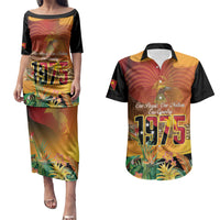 Personalised Papua New Guinea Independence Day Couples Matching Puletasi and Hawaiian Shirt One People One Nation One Country LT14 Multicolor - Polynesian Pride