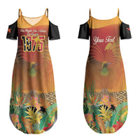 Personalised Papua New Guinea Independence Day Couples Matching Summer Maxi Dress and Long Sleeve Button Shirt One People One Nation One Country LT14 - Polynesian Pride