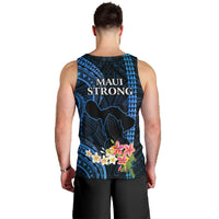 Hawaii Men Tank Top Pray For Maui Hawaiian Plumeria Be Strong Blue Verison LT14 - Polynesian Pride