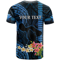 Personalised Hawaii T Shirt Pray For Maui Hawaiian Plumeria Be Strong Blue Verison LT14 - Polynesian Pride