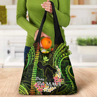 Reggae Hawaii Grocery Bag Pray For Maui Hawaiian Plumeria Be Strong