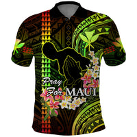 Hawaii Polo Shirt Pray For Maui Hawaiian Plumeria Be Strong Reggae Verison LT14 Reggae - Polynesian Pride