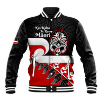 Personalised Te Reo Maori New Zealand Baseball Jacket Kia Haka Maori Fern With Tino Rangatiratanga LT14 Unisex Red - Polynesian Pride