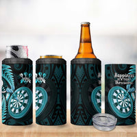 New Zealand Darts 4 in 1 Can Cooler Tumbler Happiness Is A Tight Threesome Maori Turquoise