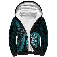 New Zealand Darts Sherpa Hoodie Happiness Is A Tight Threesome Maori Turquoise LT14 Unisex Turquoise - Polynesian Pride