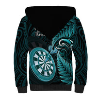New Zealand Darts Sherpa Hoodie Happiness Is A Tight Threesome Maori Turquoise LT14 - Polynesian Pride