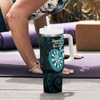 New Zealand Darts Tumbler With Handle Happiness Is A Tight Threesome Maori Turquoise