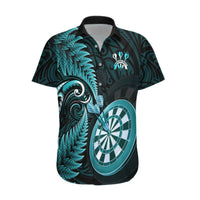 Personalised New Zealand Darts Hawaiian Shirt Happiness Is A Tight Threesome Maori Turquoise LT14 Turquoise - Polynesian Pride