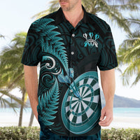 Personalised New Zealand Darts Hawaiian Shirt Happiness Is A Tight Threesome Maori Turquoise LT14 - Polynesian Pride