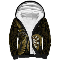 New Zealand Darts Sherpa Hoodie Happiness Is A Tight Threesome Maori Gold LT14 Unisex Gold - Polynesian Pride